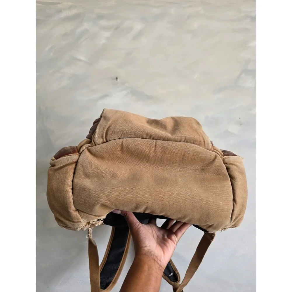Duluth Heavy Duty Canvas Rugged Backpack Canvas/Leather Daypack Worn